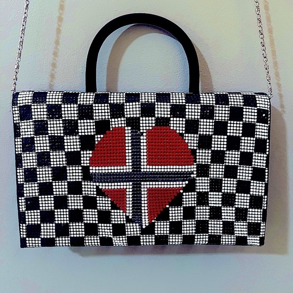 Laila the essence of Norway Bag beaded Purse Metal Mesh Unique Chic Hip - Picture 1 of 10